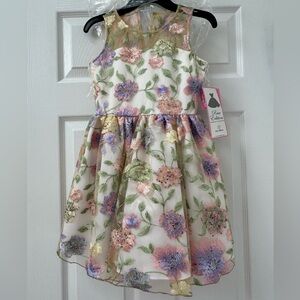 Gorgeous embroidered embellished colorful floral occasion dress